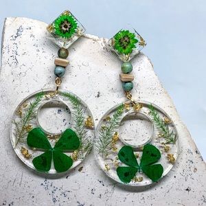 Shamrock earrings,St.Patrick’s jewelry,Irish gift